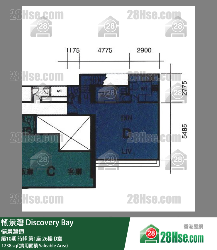 愉景灣 第10期 時峰第1座26樓 D室 平面圖