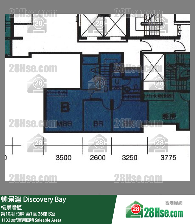 愉景灣 第10期 時峰第1座26樓 B室 平面圖