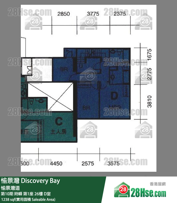 愉景灣 第10期 時峰第1座26樓 D室 平面圖