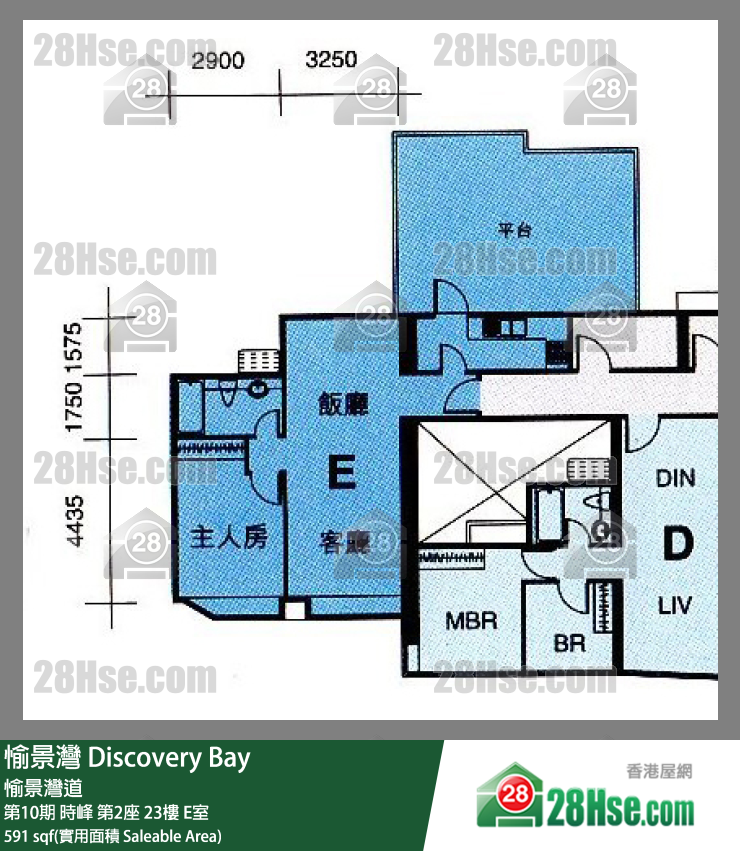 愉景灣 第10期 時峰第2座23樓 E室 平面圖