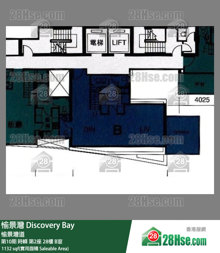 愉景灣 第10期 時峰第2座28樓 B室 平面圖