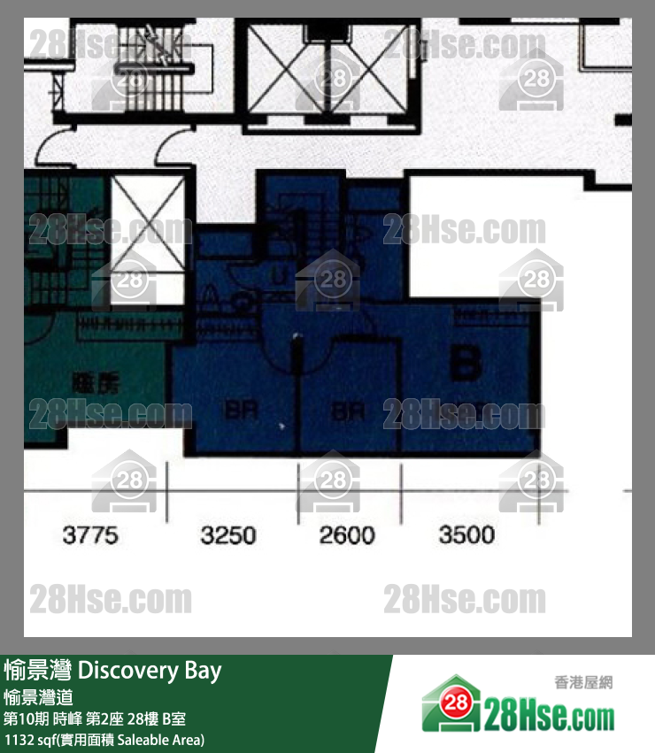 愉景灣 第10期 時峰第2座28樓 B室 平面圖