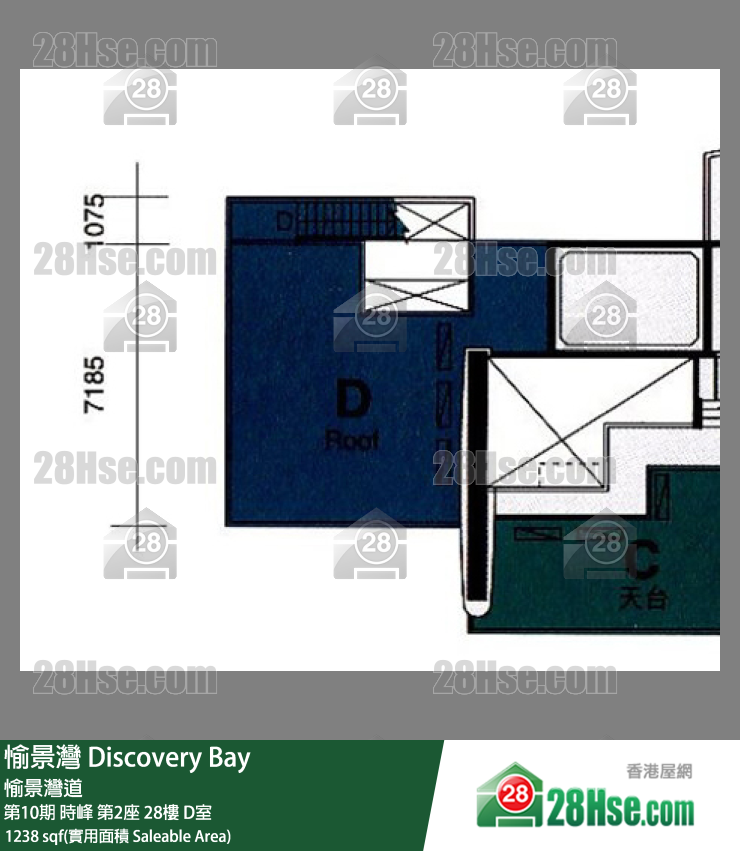 愉景灣 第10期 時峰第2座28樓 D室 平面圖