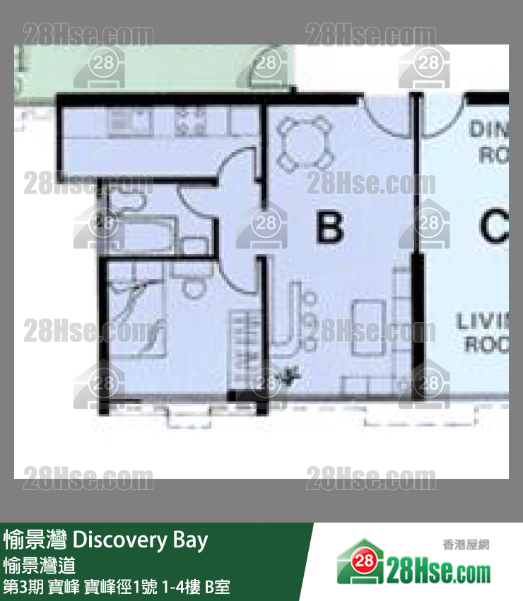 愉景灣 第3期 寶峰寶峰徑1號2樓 B室 平面圖