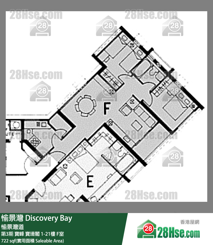 愉景灣 第3期 寶峰寶珊閣19樓 F室 平面圖