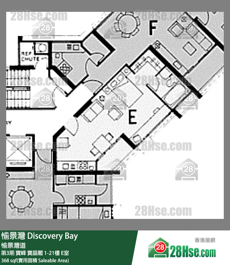 愉景灣 第3期 寶峰寶晶閣12樓 E室 平面圖