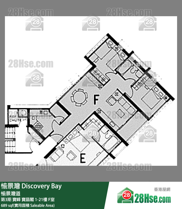 愉景灣 第3期 寶峰寶晶閣19樓 F室 平面圖