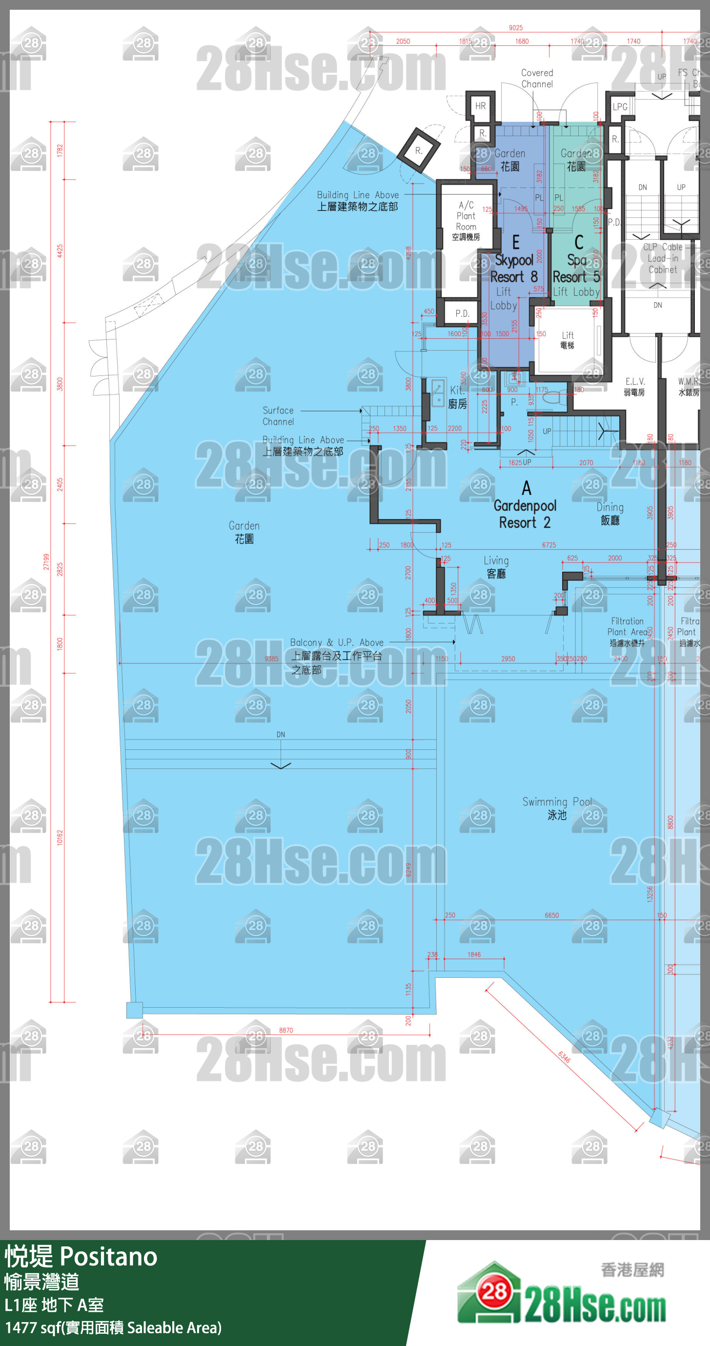 悅堤 L1座地下 A室 平面圖