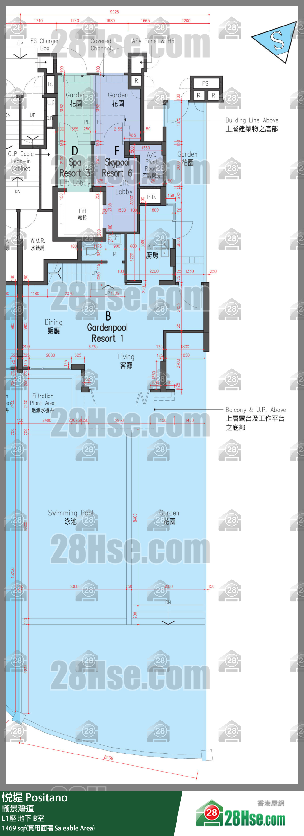 悅堤 L1座地下 B室 平面圖