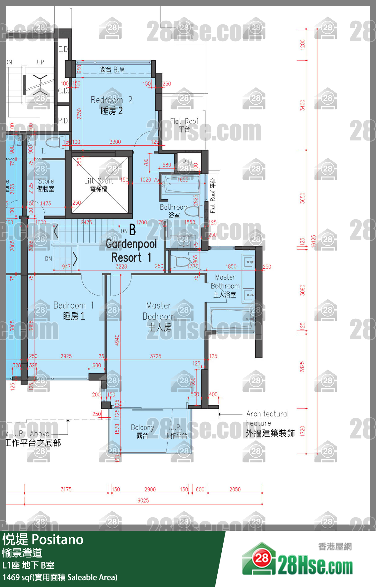 悅堤 L1座地下 B室 平面圖