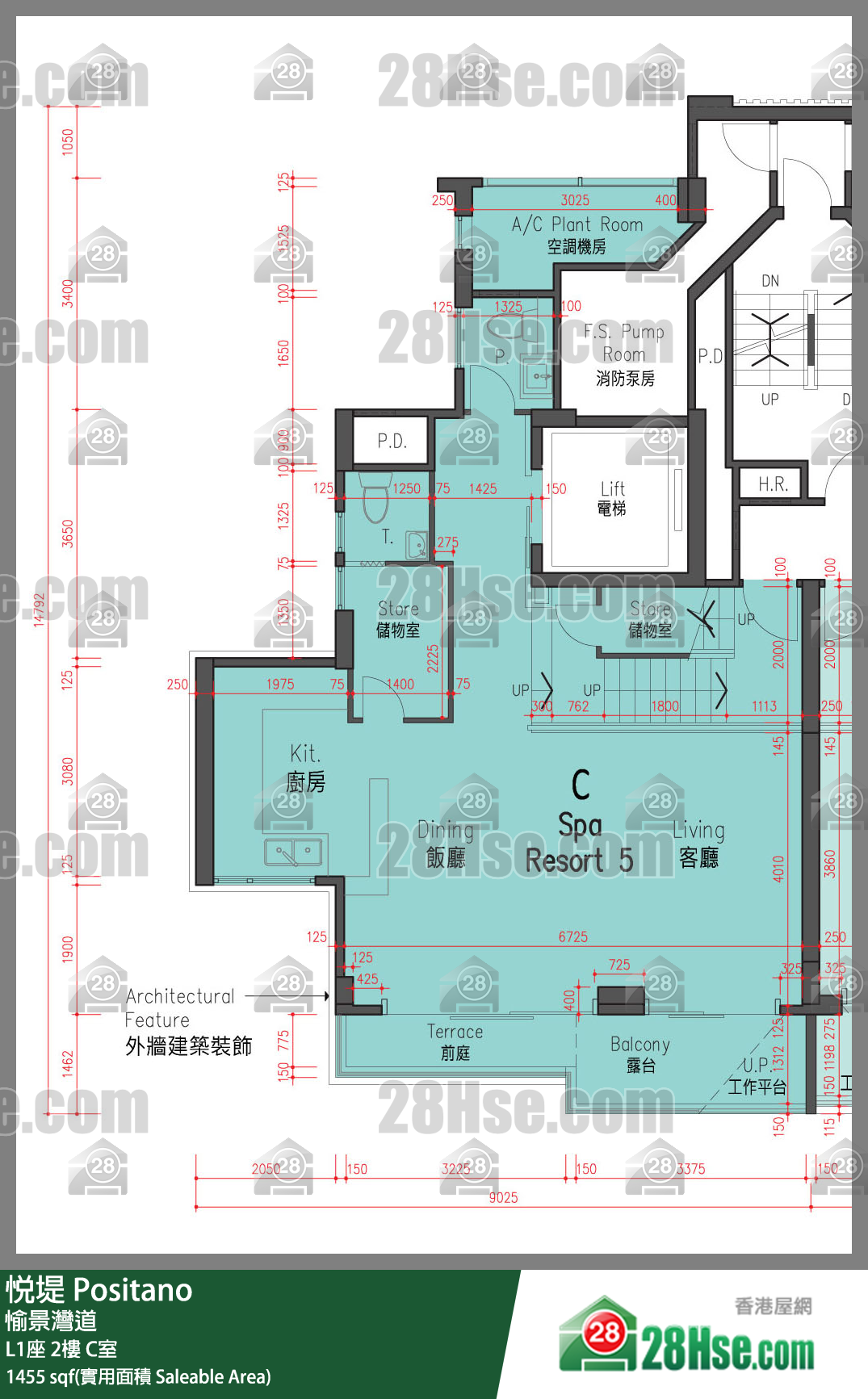 悅堤 L1座2樓 C室 平面圖