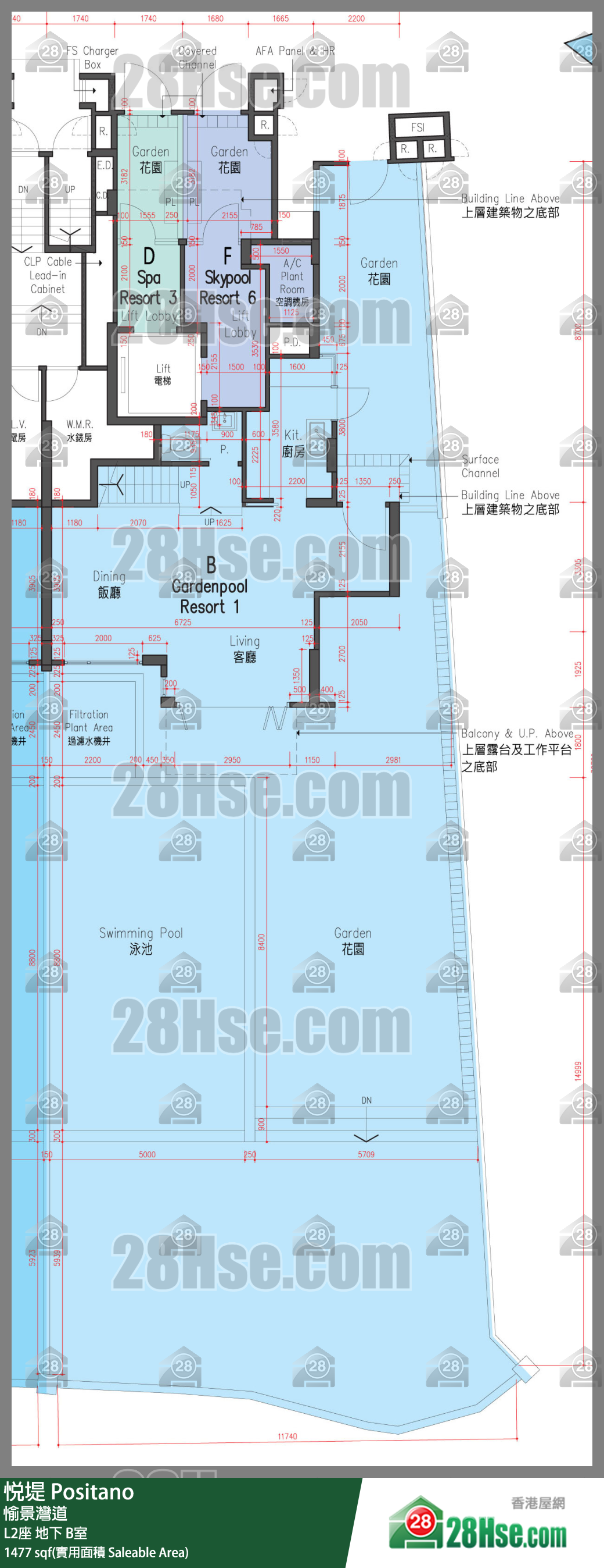 悅堤 L2座地下 B室 平面圖