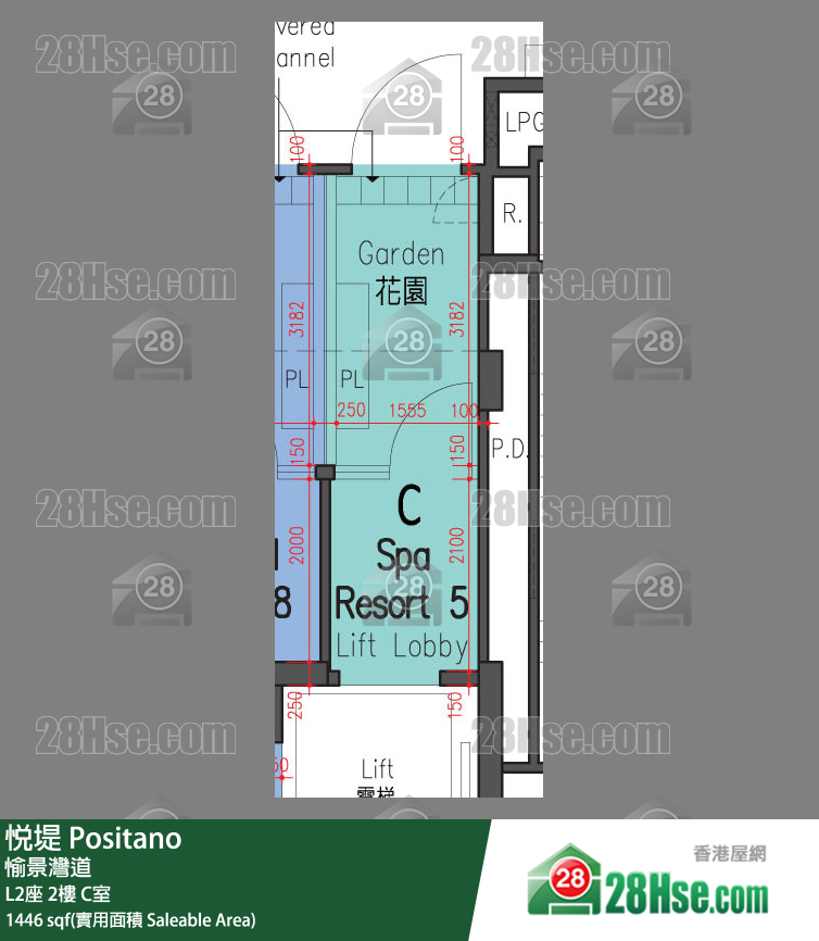 悅堤 L2座2樓 C室 平面圖