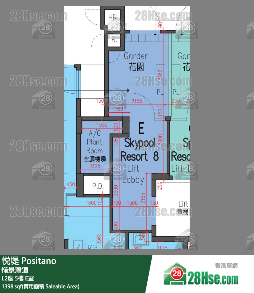 悅堤 L2座5樓 E室 平面圖