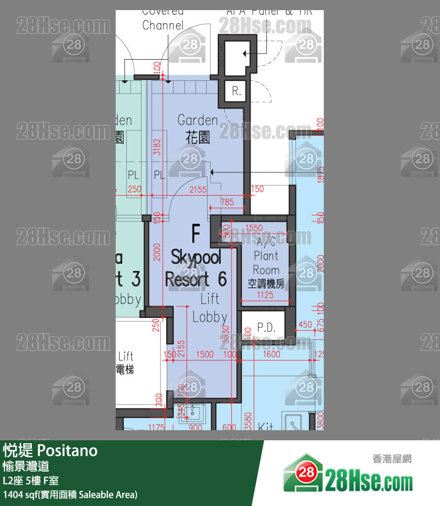 悅堤 L2座5樓 F室 平面圖