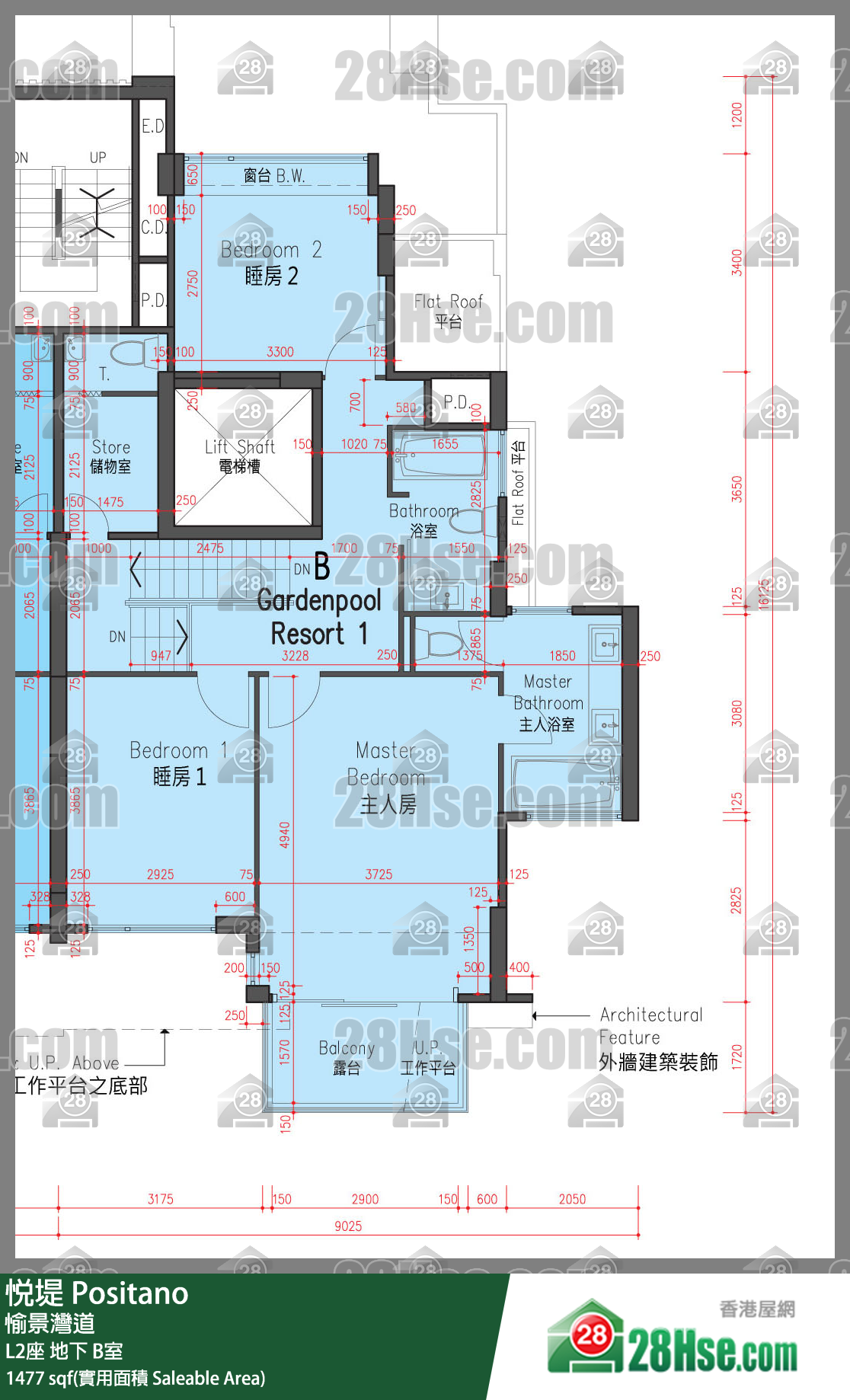 悅堤 L2座地下 B室 平面圖
