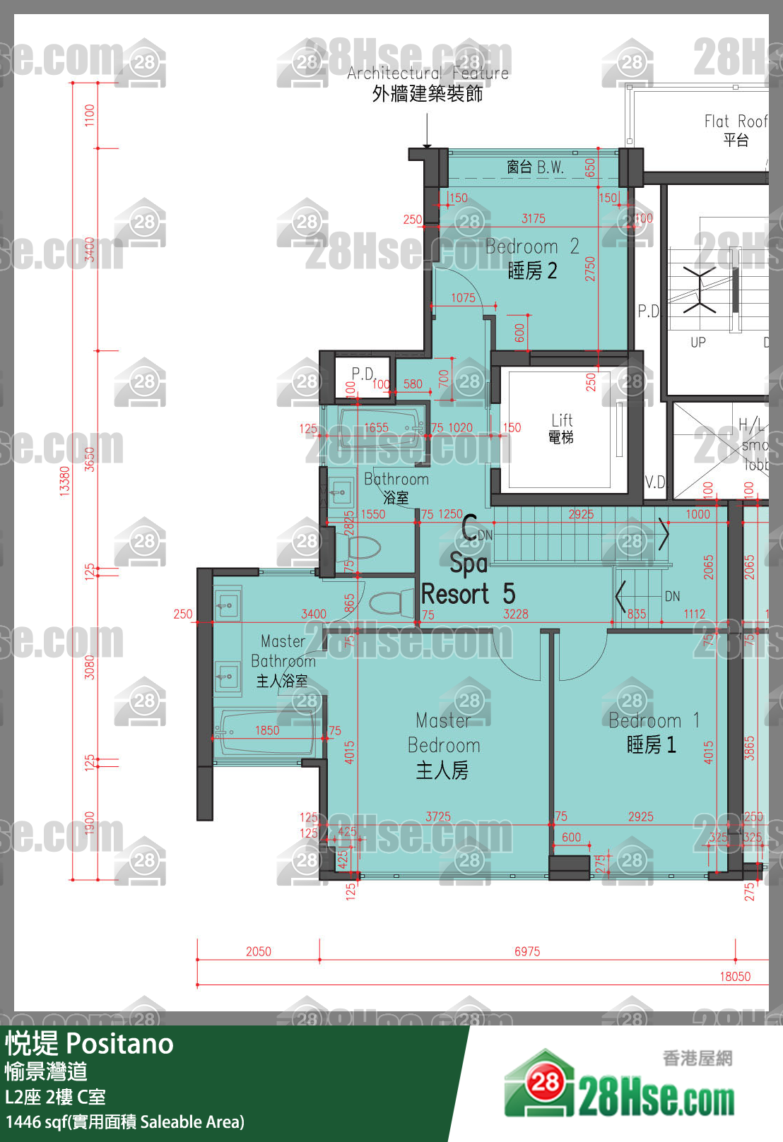 悅堤 L2座2樓 C室 平面圖