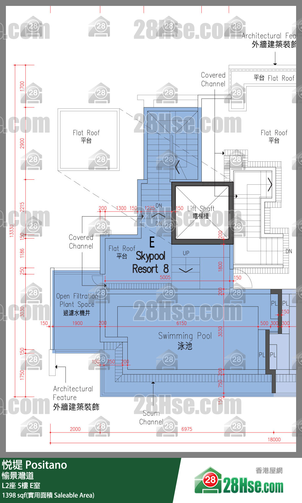 悅堤 L2座5樓 E室 平面圖