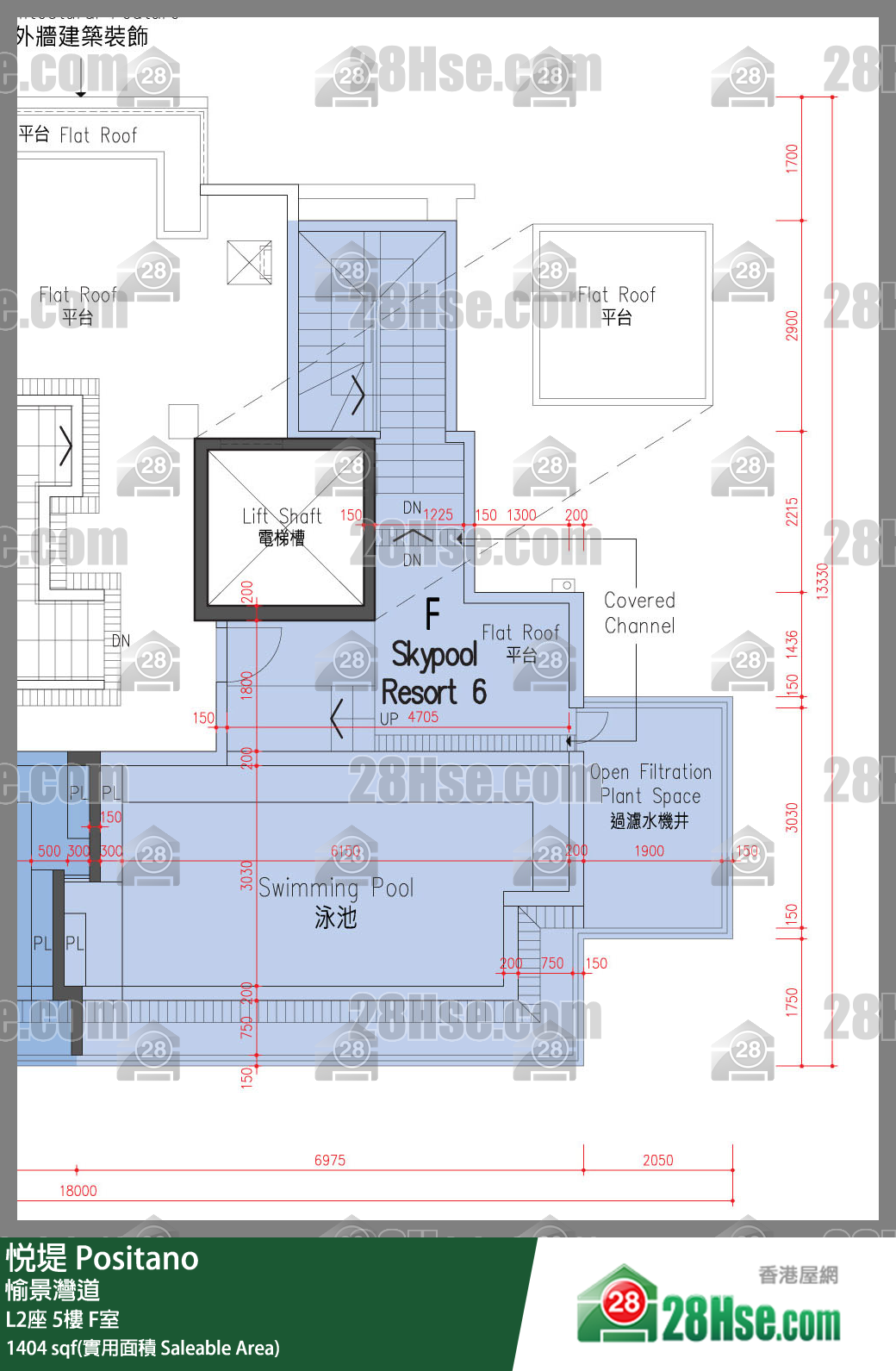 悅堤 L2座5樓 F室 平面圖