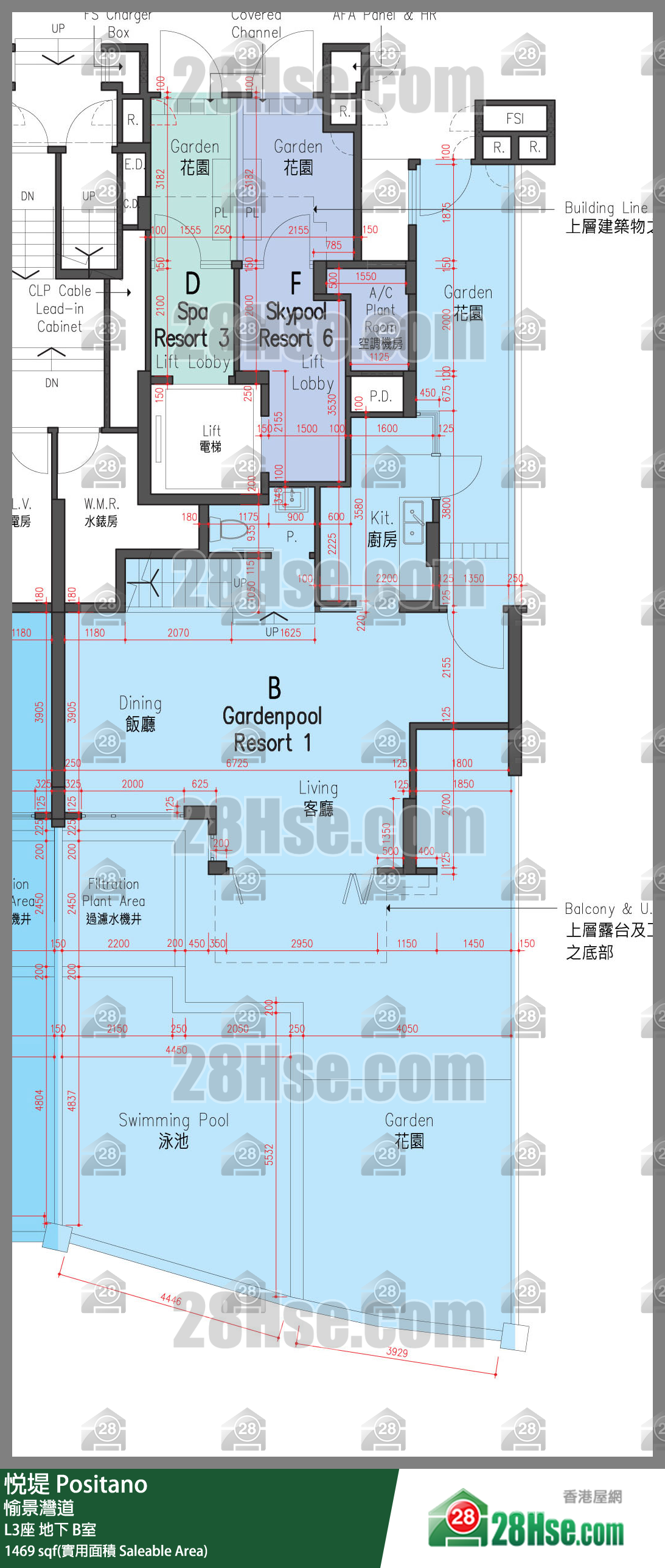 悅堤 L3座地下 B室 平面圖