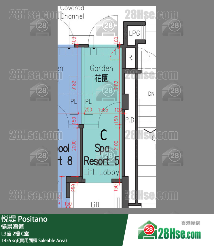 悅堤 L3座2樓 C室 平面圖