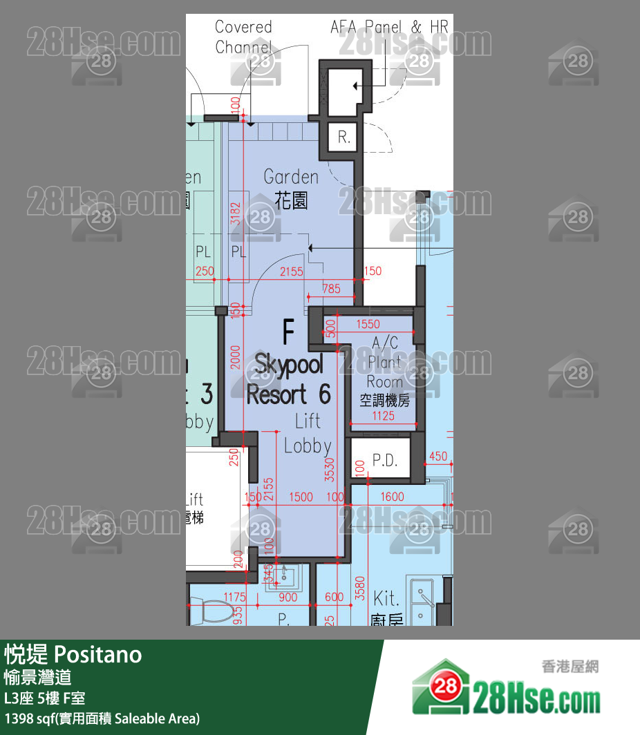 悅堤 L3座5樓 F室 平面圖
