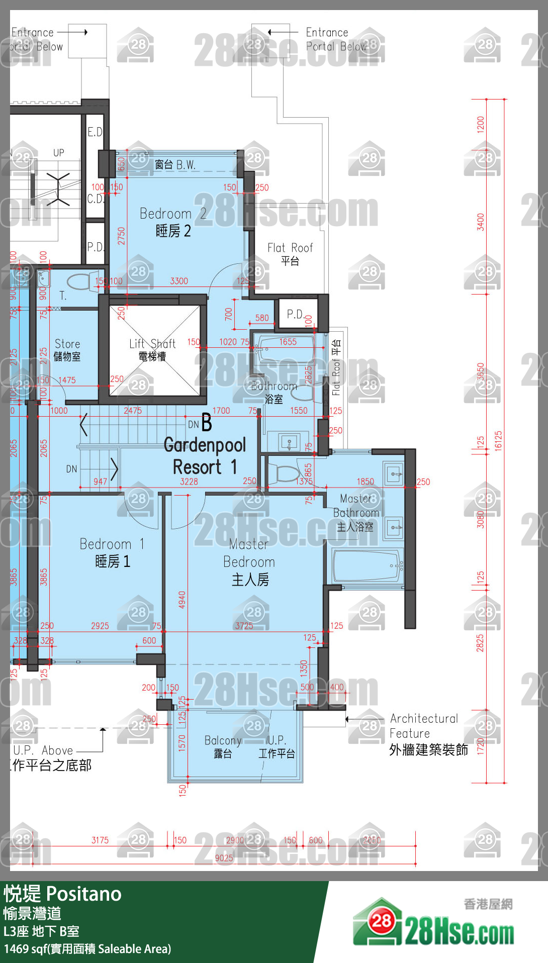 悅堤 L3座地下 B室 平面圖