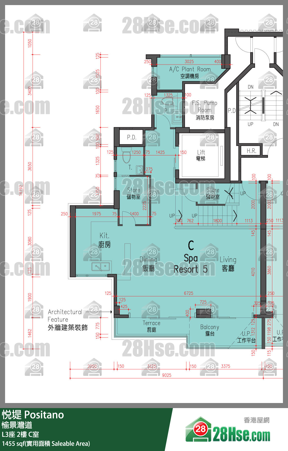 悅堤 L3座2樓 C室 平面圖