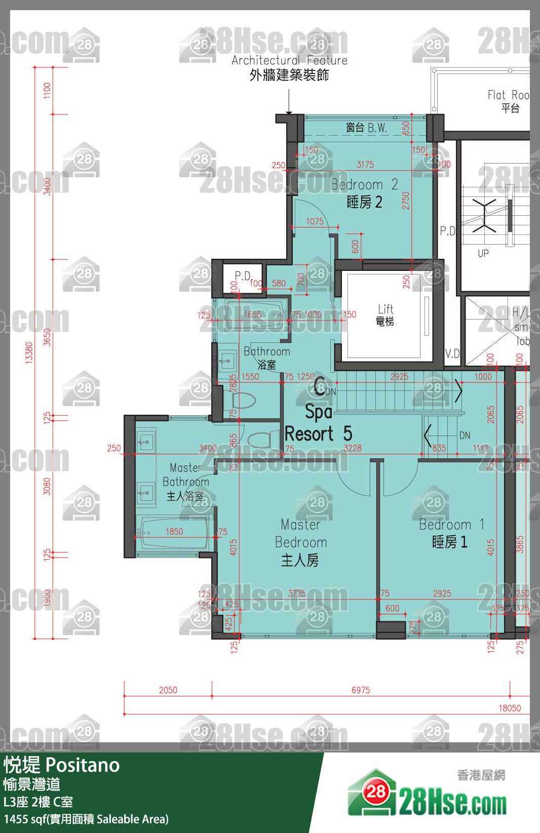 悅堤 L3座2樓 C室 平面圖
