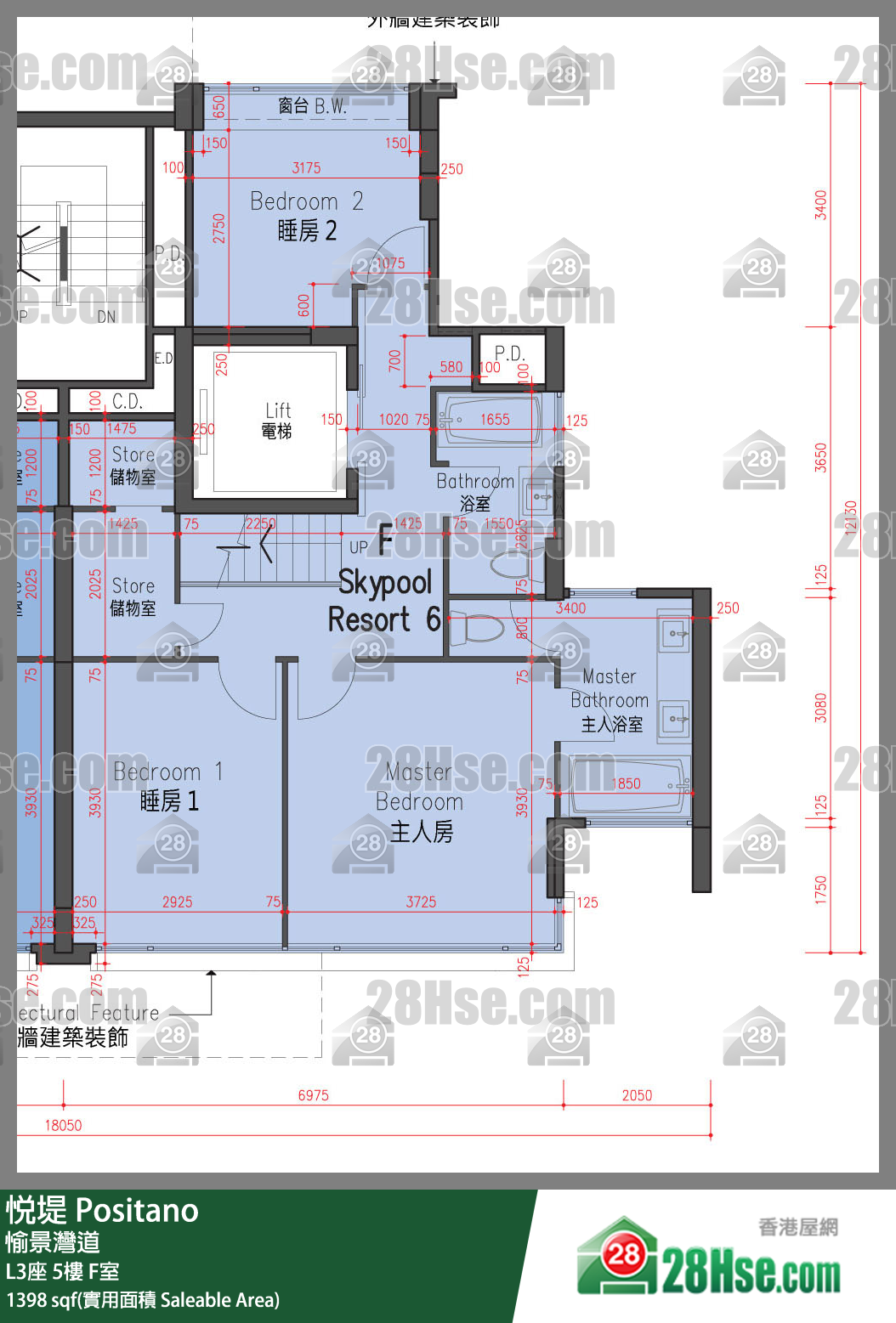悅堤 L3座5樓 F室 平面圖