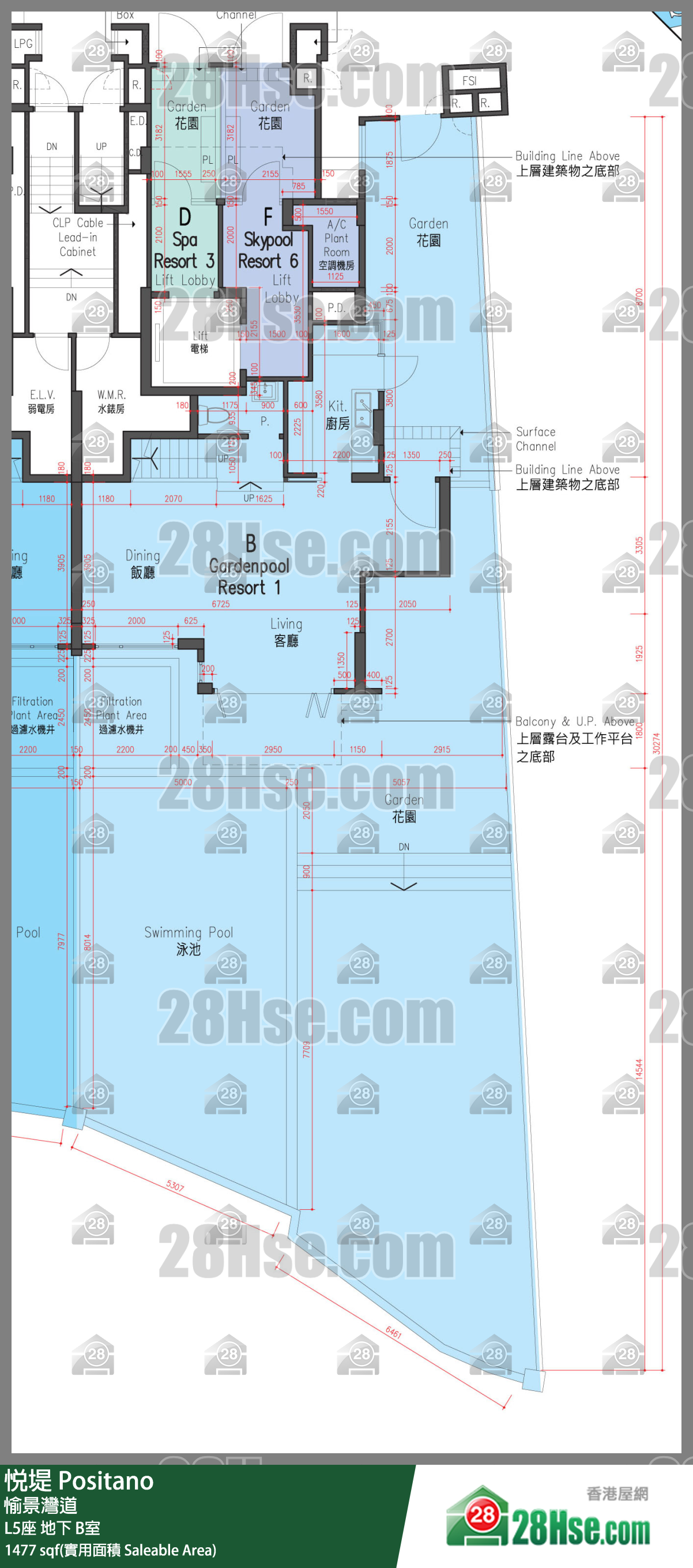 悅堤 L5座地下 B室 平面圖