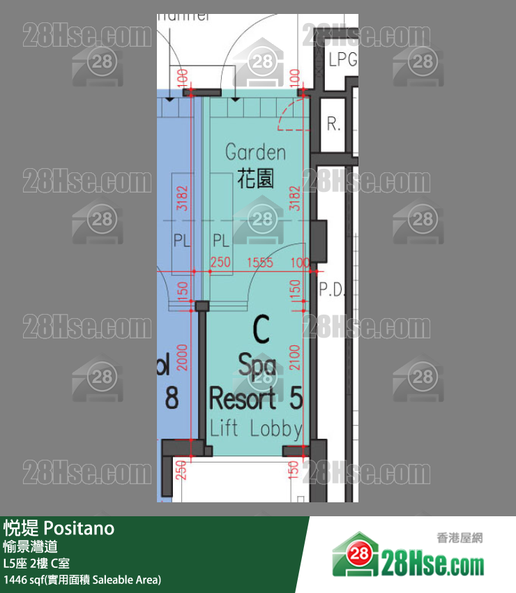 悅堤 L5座2樓 C室 平面圖