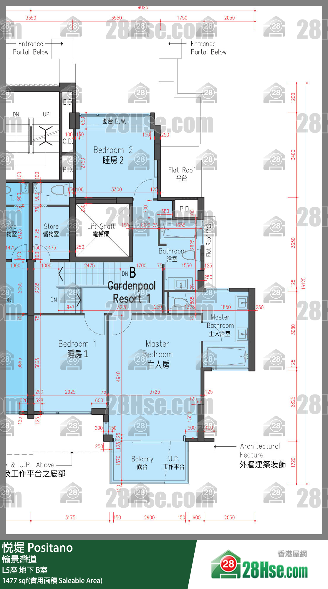悅堤 L5座地下 B室 平面圖
