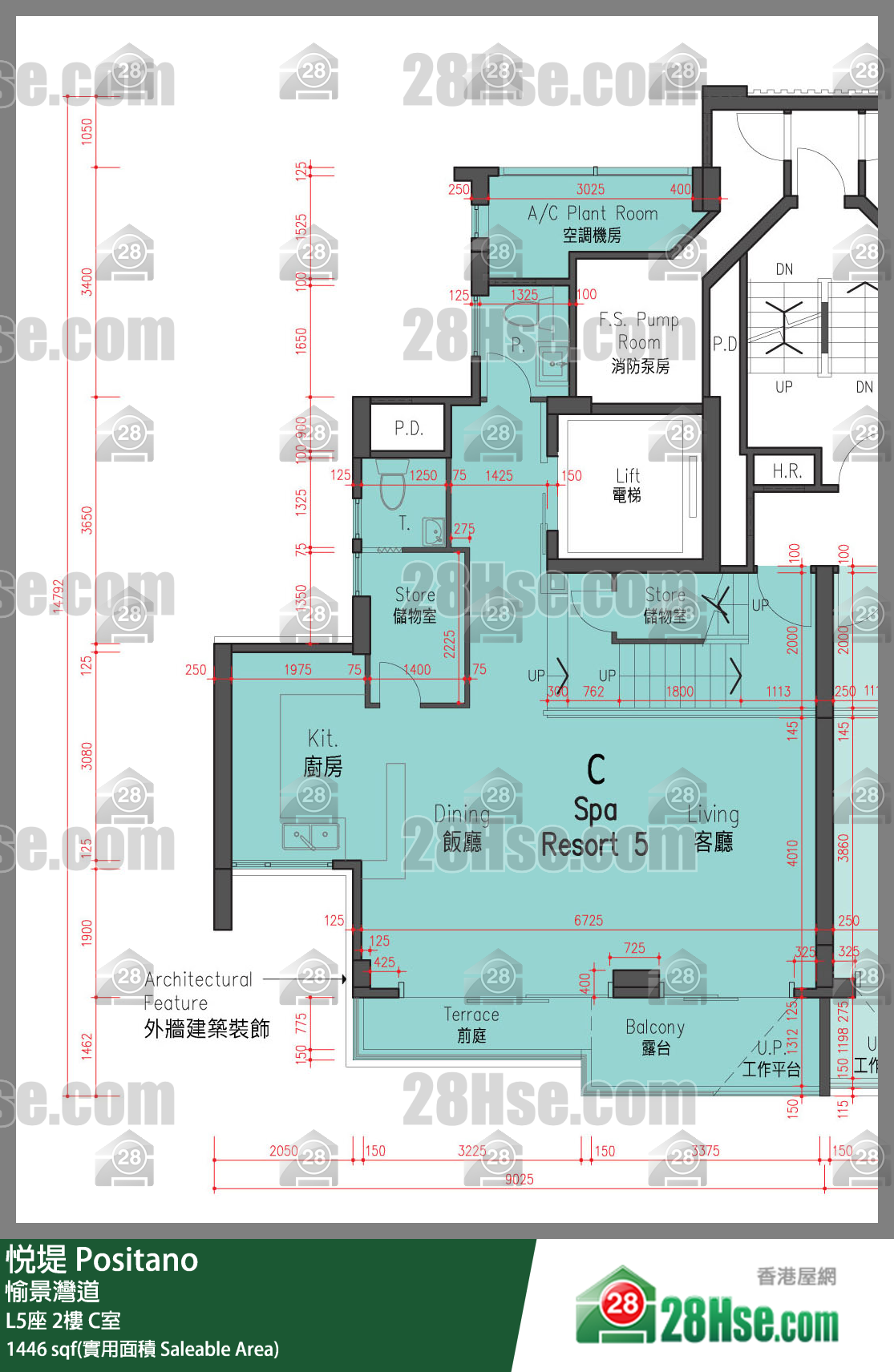 悅堤 L5座2樓 C室 平面圖