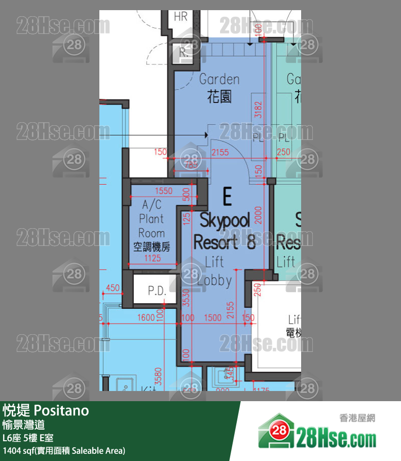 悅堤 L6座5樓 E室 平面圖