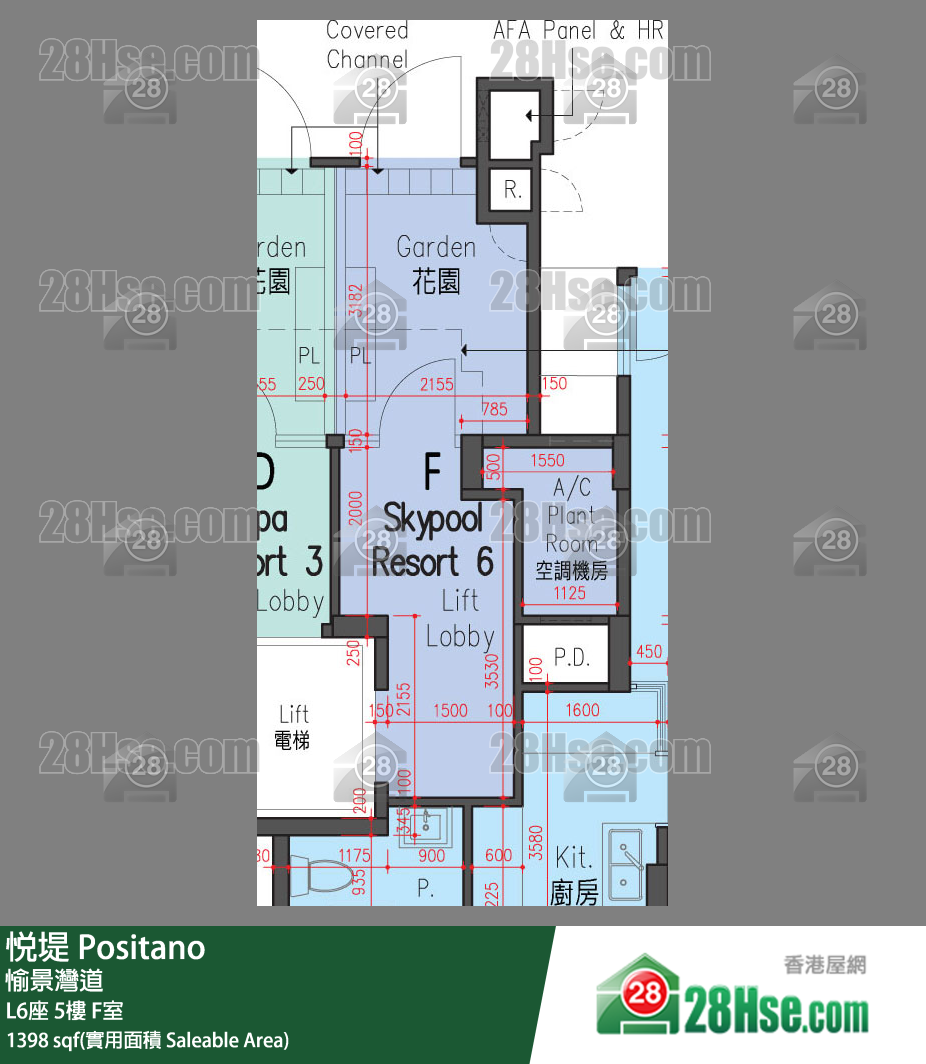悅堤 L6座5樓 F室 平面圖