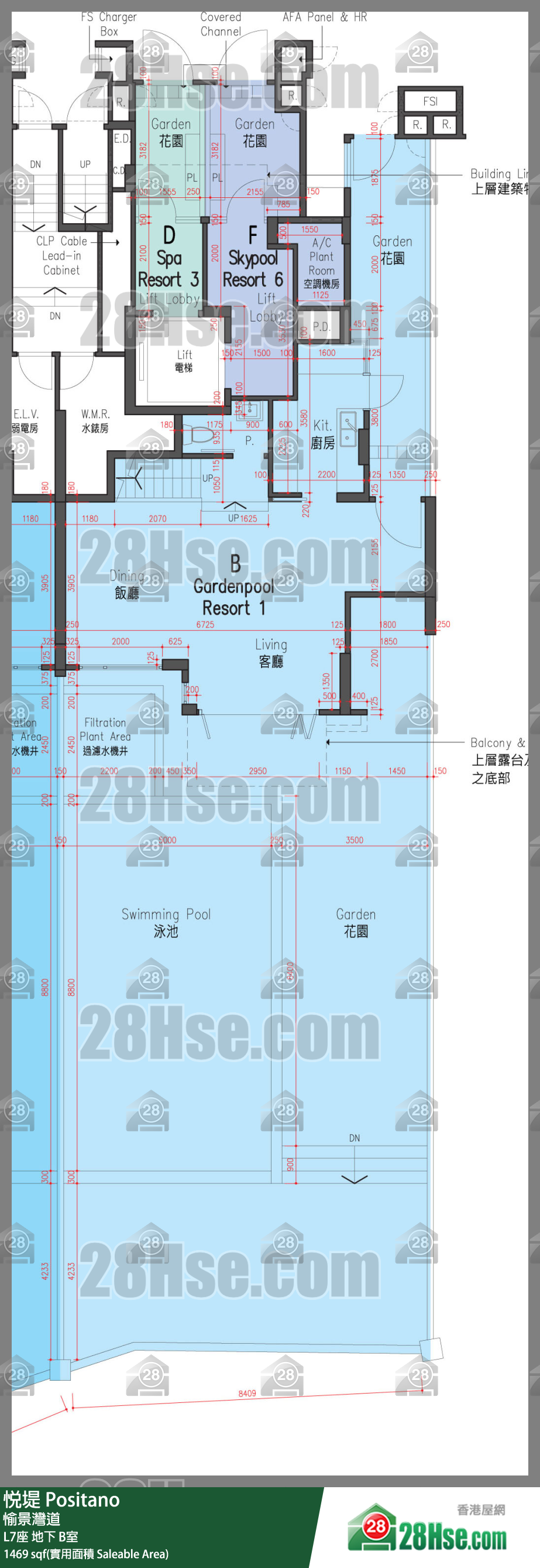 悅堤 L7座地下 B室 平面圖