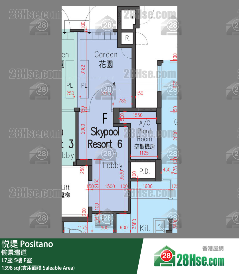 悅堤 L7座5樓 F室 平面圖