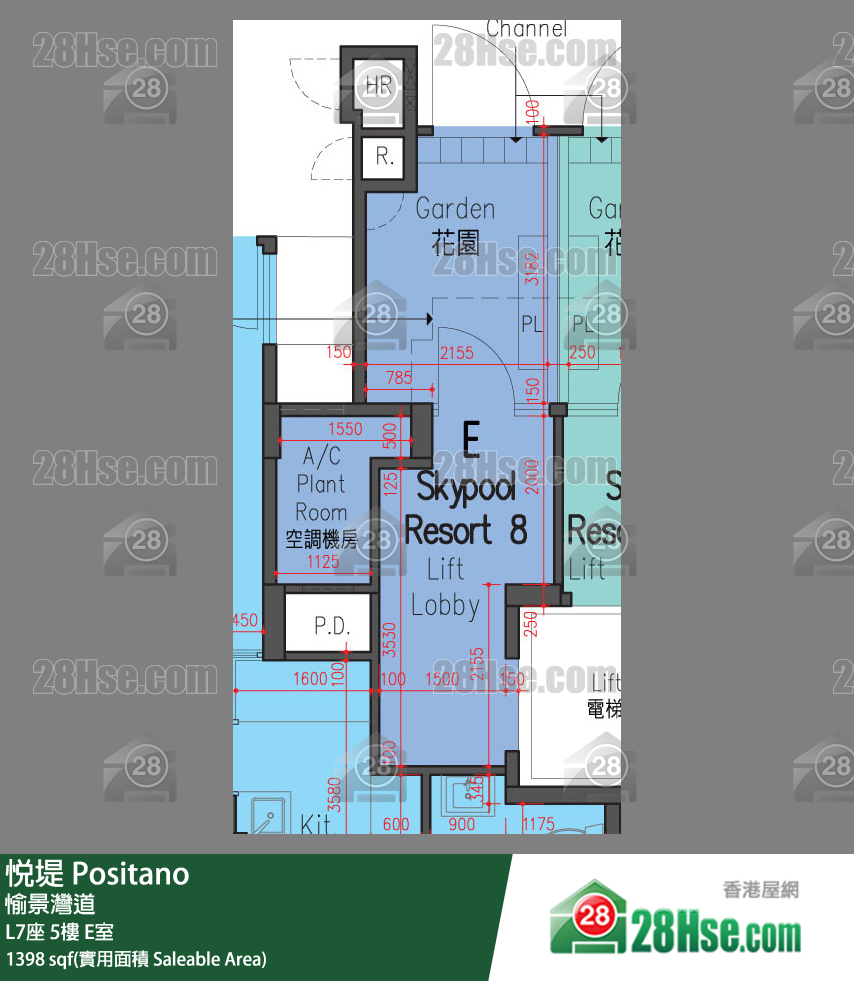 悅堤 L7座5樓 E室 平面圖