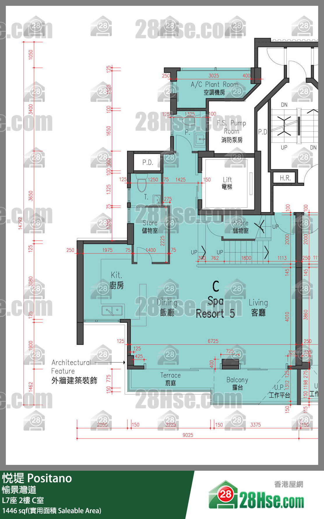 悅堤 L7座2樓 C室 平面圖