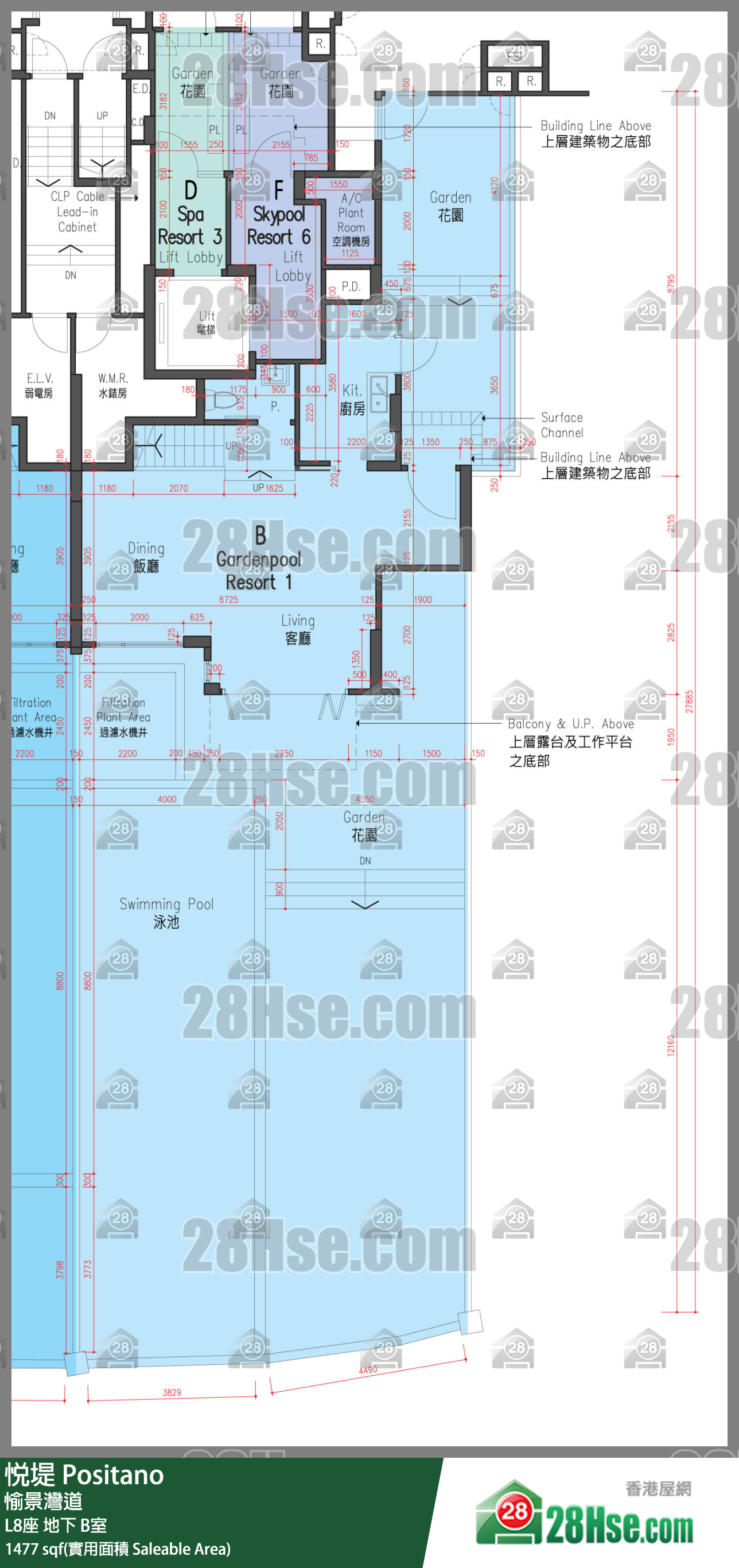 悅堤 L8座地下 B室 平面圖