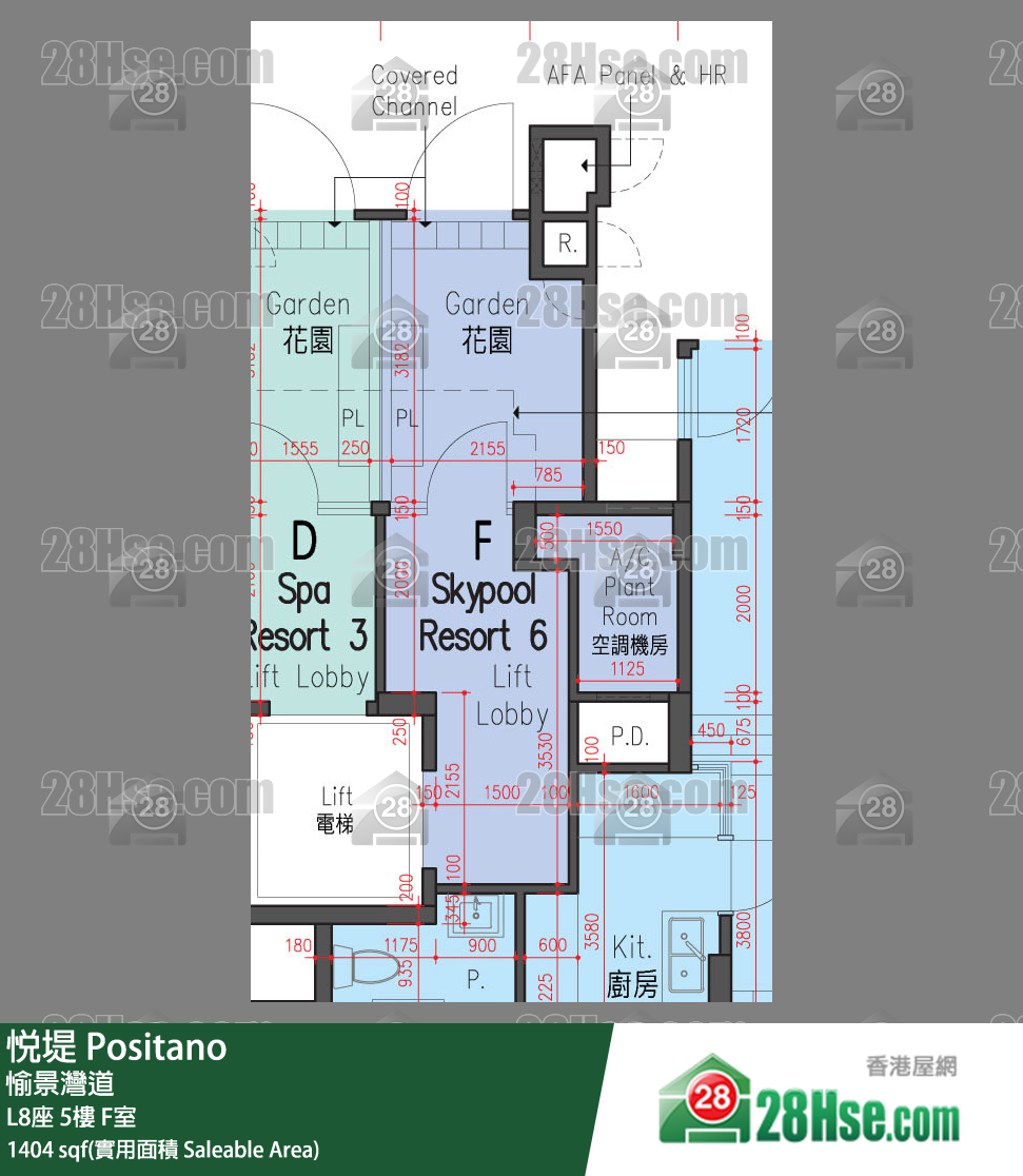悅堤 L8座5樓 F室 平面圖