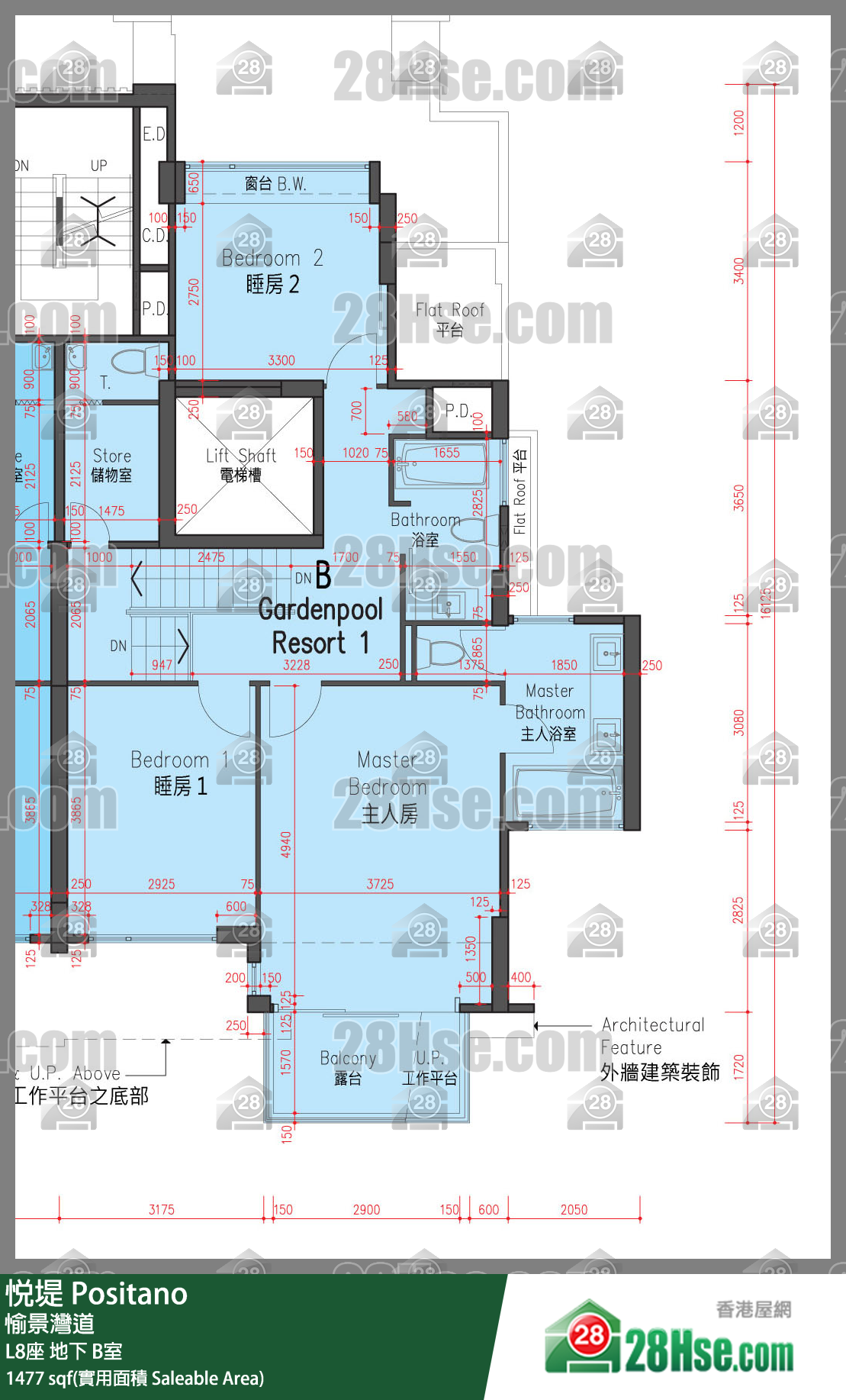 悅堤 L8座地下 B室 平面圖