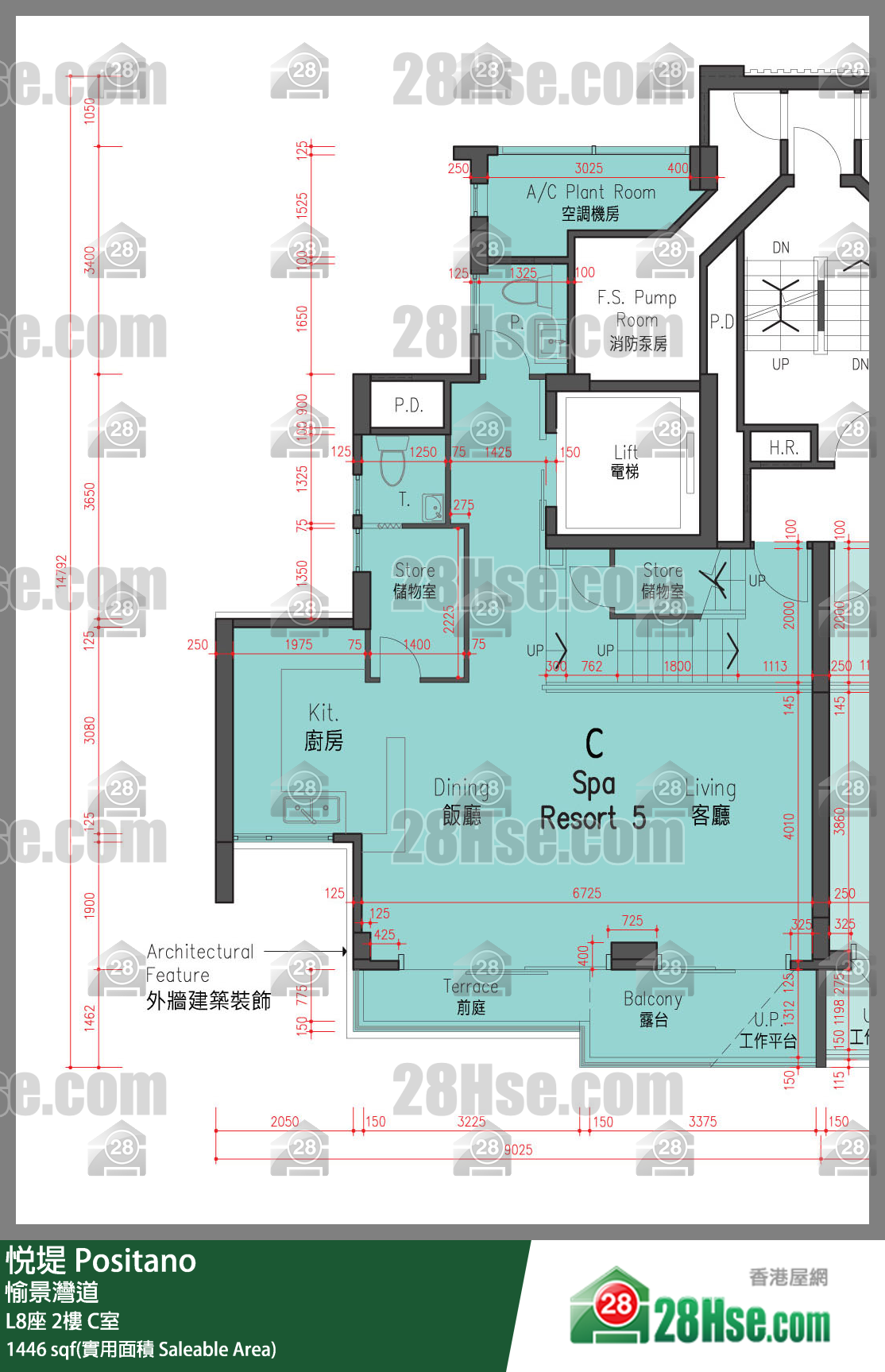 悅堤 L8座2樓 C室 平面圖