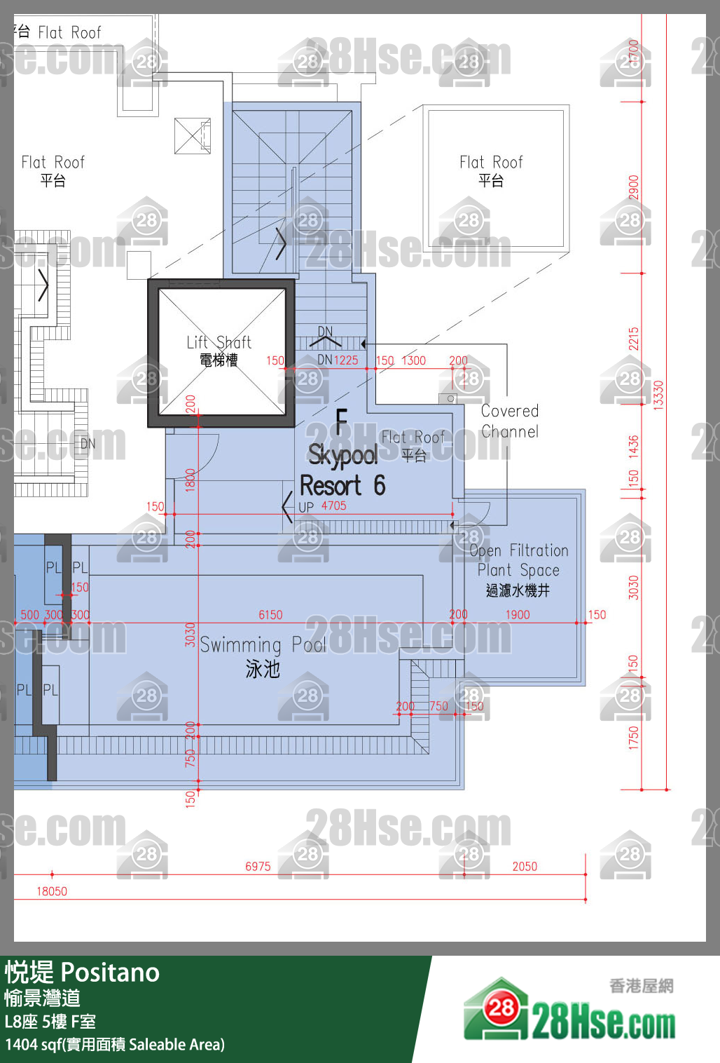 悅堤 L8座5樓 F室 平面圖