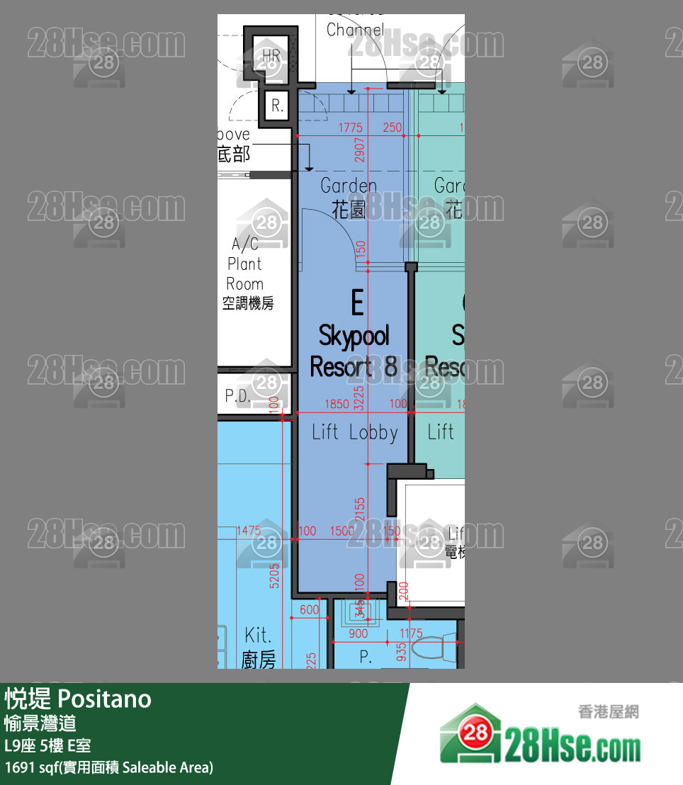 悅堤 L9座5樓 E室 平面圖