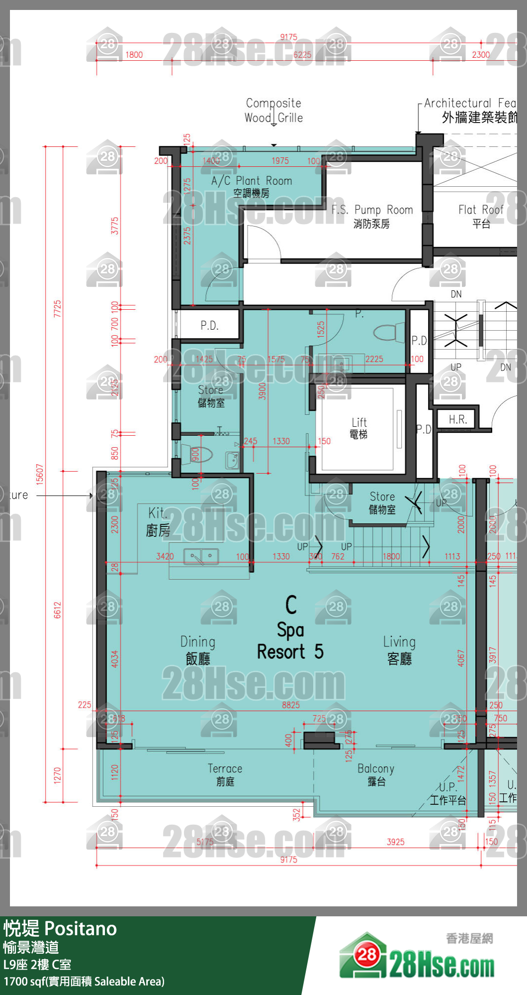 悅堤 L9座2樓 C室 平面圖