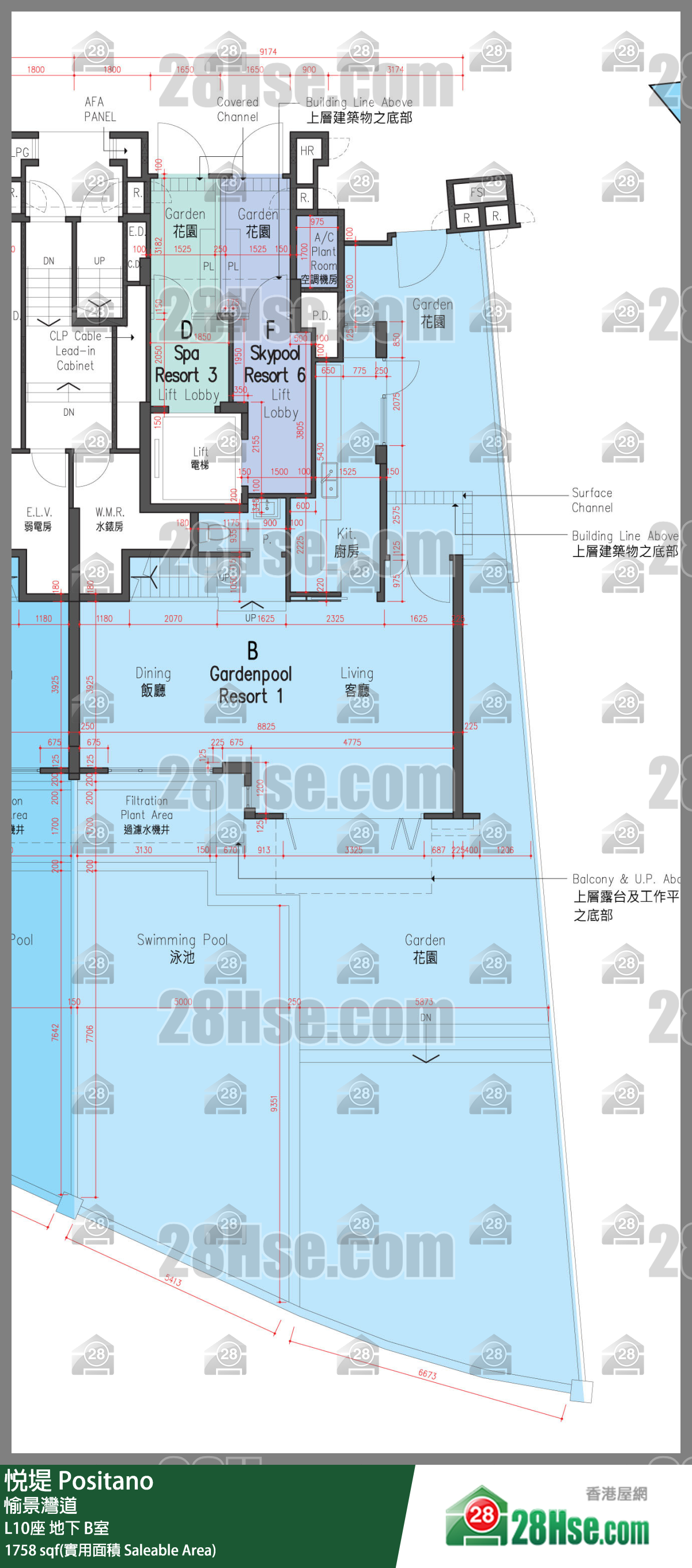 悅堤 L10座地下 B室 平面圖