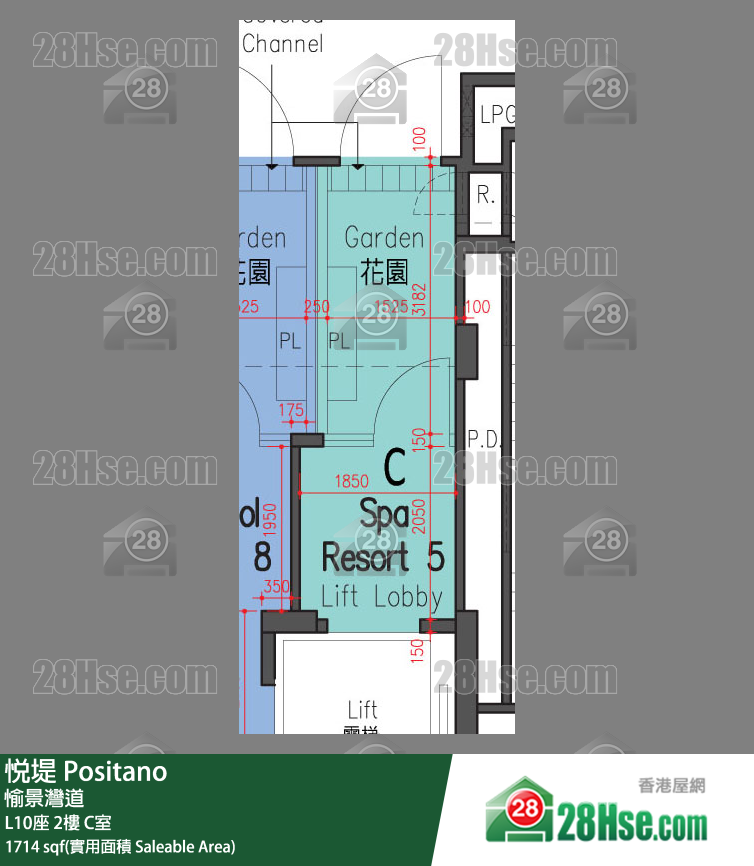 悅堤 L10座2樓 C室 平面圖