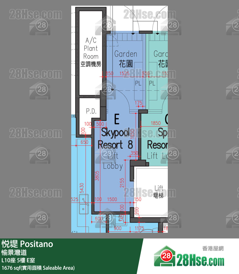 悅堤 L10座5樓 E室 平面圖